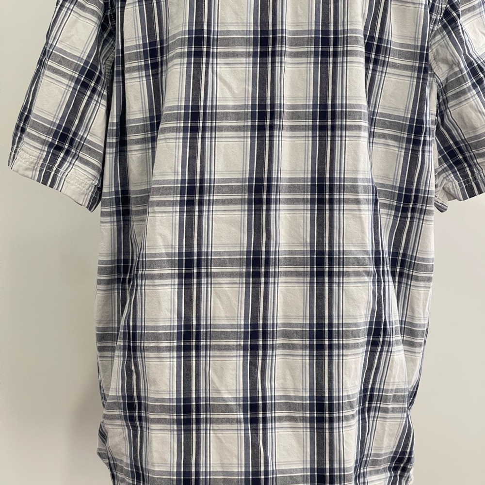 Duluth Trading XL Collared Button Down Men's Blue Plaid Shirt 184 - Picture 6 of 7